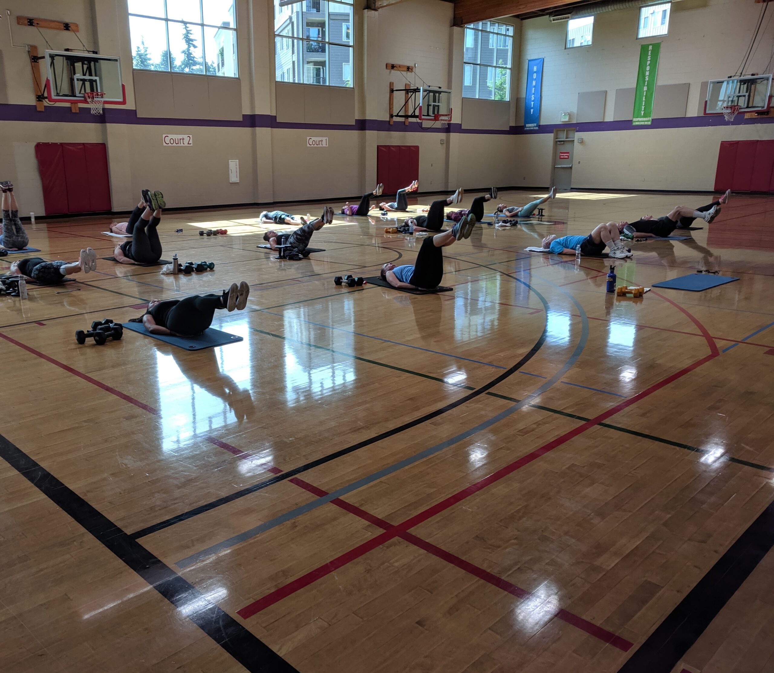 Cary Davis teaching a fitness class